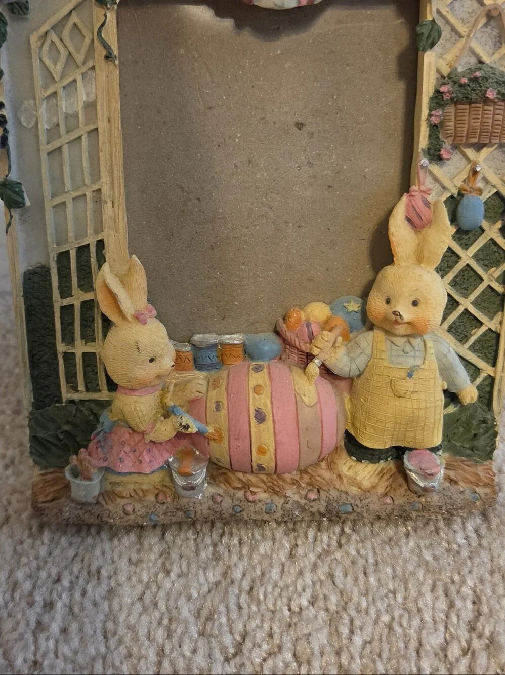 Easter Bunny Frame with Pastel Pink Egg